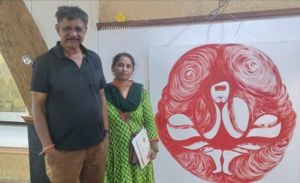 चित्रकला प्रदर्शनी में श्वेता जैन की पेटिंग ध्यानमग्न हनुमान ने खींचा सबका ध्यान